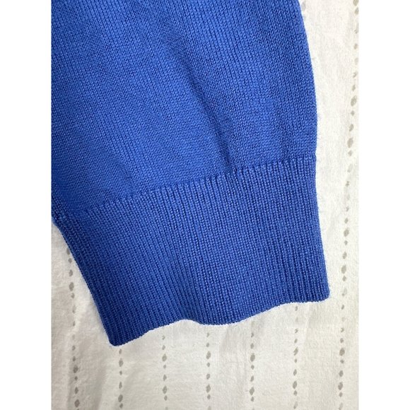 Lands End Women's Cardigan Cobalt Blue Sz M Lightweight Long Sleeve Button Front - Picture 3 of 11